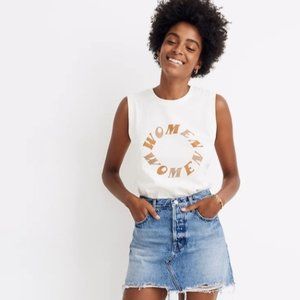 Madewell Rigid Denim Relaxed A Line Button Fly Mini Skirt Rosehill Wash Skirt 27